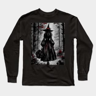 Autumn Witch in The Darkling Woods Long Sleeve T-Shirt